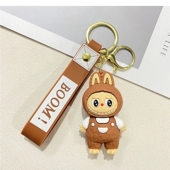 Labubu Other - Brown Bunny Keychain with Strap
